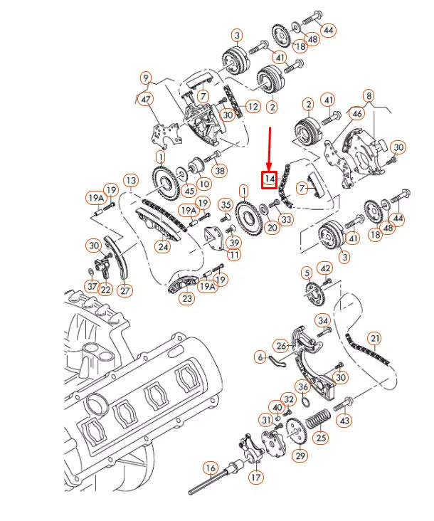 NEW AUDI A4 B7 LEFT CAMSHAFT TIMING CHAIN 079109229L ORIGINAL