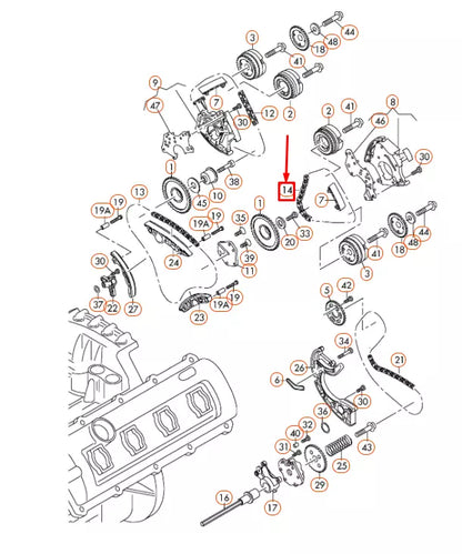 NEW AUDI A4 B7 LEFT CAMSHAFT TIMING CHAIN 079109229L ORIGINAL