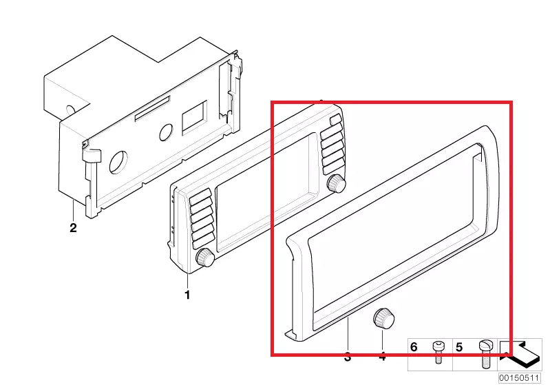 NEW BMW 5 E39 ON-BOARD MONITOR 16:9 FRAME 65528385451 ORIGINAL