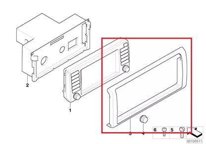 NEW BMW 5 E39 ON-BOARD MONITOR 16:9 FRAME 65528385451 ORIGINAL