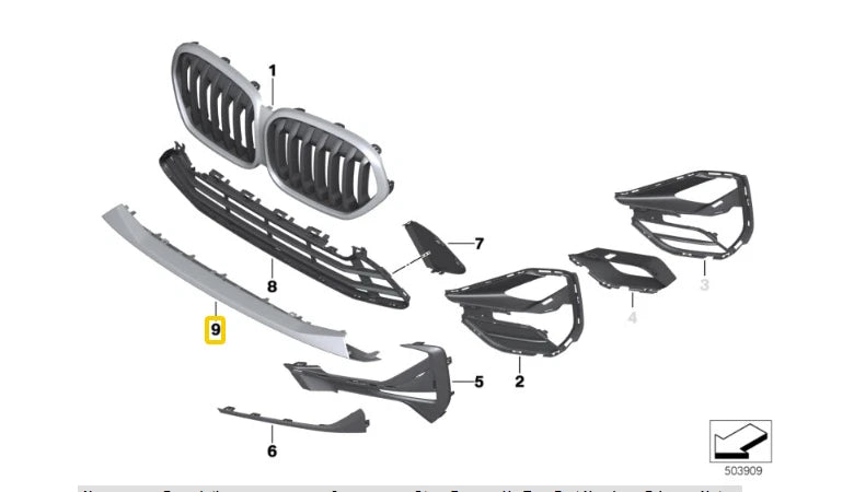 NEW BMW X1 F48 FRONT BUMPER TRIM 51117954213 ORIGINAL