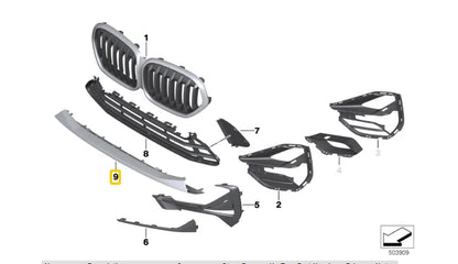 NEW BMW X1 F48 FRONT BUMPER TRIM 51117954213 ORIGINAL