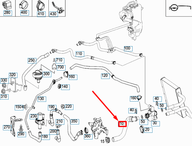 NEW MERCEDES-BENZ E W211 HVAC HEATER HOSE A2118320094 ORIGINAL