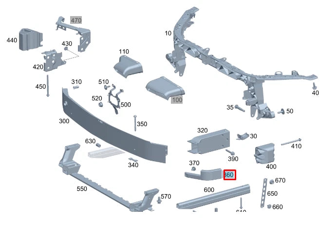 NEW MERCEDES-BENZ GLA H247 FRONT END RIGHT CROSSMEMBER A2476254200 ORIGINAL