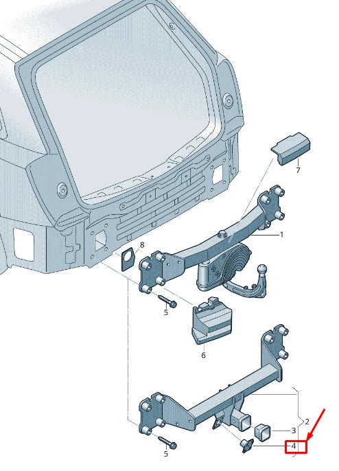 NEW AUDI RSQ8 REAR HITCH TOW HOOK PROTECTIVE CAP 7L5971885