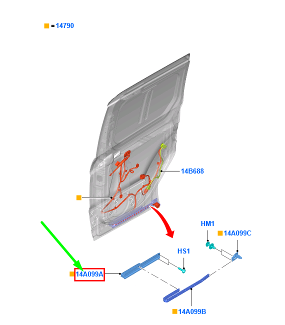 new ford tourneo connect mk2 door wiring cover 1823443 original