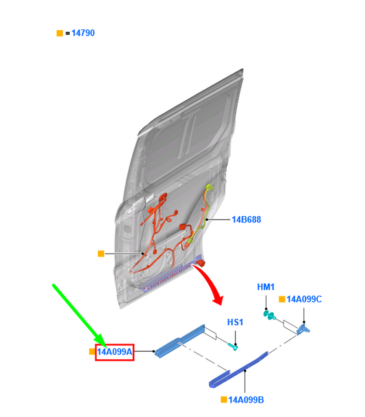 new ford tourneo connect mk2 door wiring cover 1823443 original