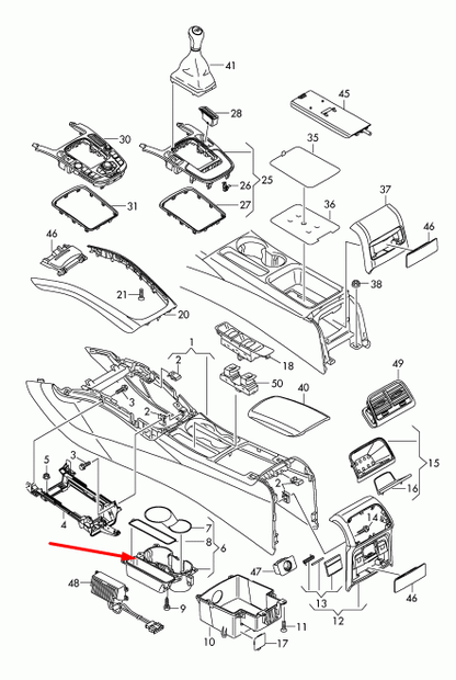 NEW AUDI A4 B8 CENTER CONSOLE CUP HOLDER 8K0862533B6PS ORIGINAL