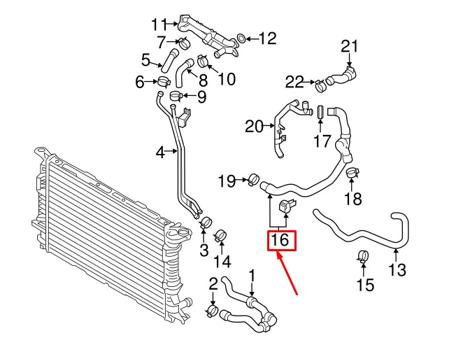 NEW AUDI A4 AVANT B8 UPPER CENTER RADIATOR HOSE 8K0145920E ORIGINAL
