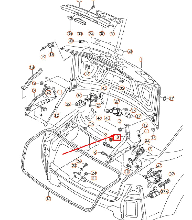 NEW AUDI A8 D3 4E RIGHT TAILGATE HINGE 4E0827300H ORIGINAL