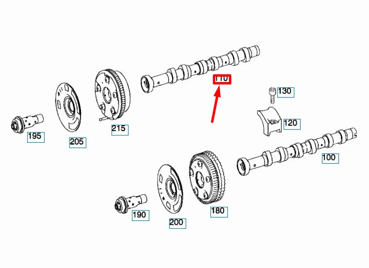 NEW MERCEDES-BENZ C W204 EXHAUST CAMSHAFT RIGHT SIDE A2720503901 ORIGINAL
