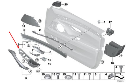 NEW BMW 5 F10 FRONT RIGHT DOOR INTERIOR HANDLE RHD 51417225874 ORIGINAL