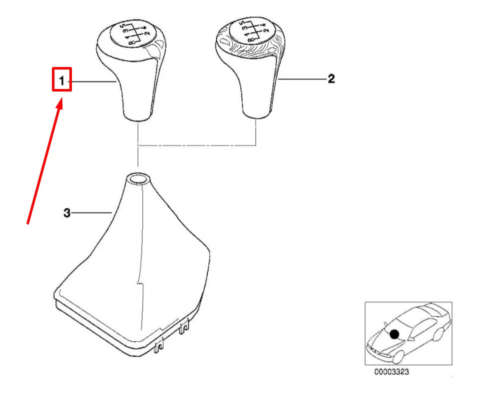 NEW BMW Z8 ROADSTER E52 GEAR SHIFTING KNOB 7504352 25117504352 ORIGINAL