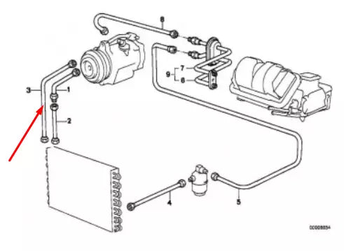 NEW BMW 3 E30 A/C AIR CONDITIONING HOSE 64538391052 8391052 2.5 PETROL ORIGINAL