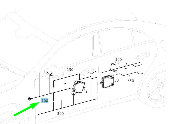 NEW MB CLA C118 FRONT LEFT DOOR WIRING HARNESS LHD A1185404715 ORIGINAL