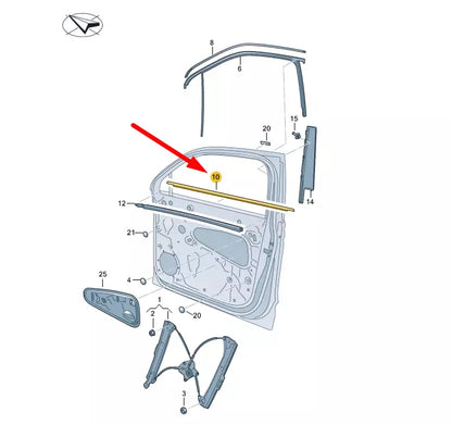 NEW VW TIGUAN AD MK2 FRONT LEFT WINDOW OUTER APERTURE SEAL 5NA837477A5AP