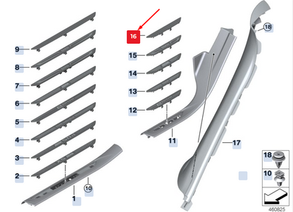 new bmw x5 f15 rear entrance insert 51477357049 7357049 original
