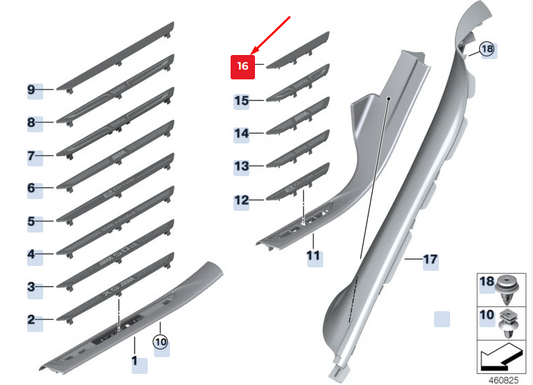 new bmw x5 f15 rear entrance insert 51477357049 7357049 original