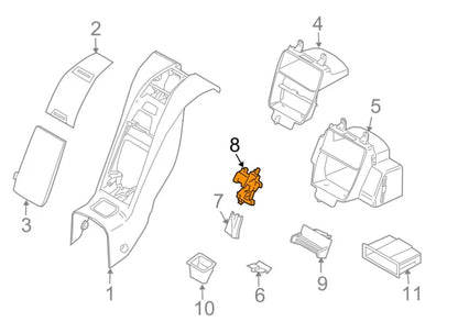 NEW BMW Z4 E85 REAR CABIN CENTER CONSOLE LOCK 51467068449 7068449 ORIGINAL