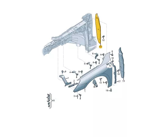 NEW AUDI A3 SPORTBACK 8YA FRONT RIGHT WING PLASTIC 8Y0821112 ORIGINAL