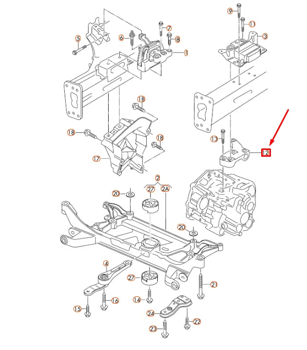 NEW AUDI A3 8V ENGINE TRANSMISSION LEFT BRACKET CONSOLE 1K0199117CD