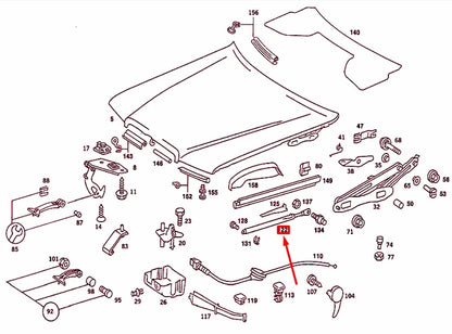 NEW MB 190 W201 ENGINE HOOD LEFT GAS PRESSURE SPRING A2018800329