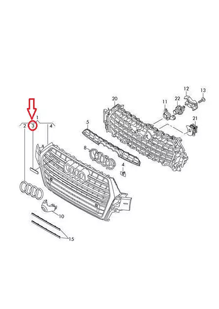 NEW AUDI Q7 4M FRONT GRILLE SQ7 BADGE 4M0853748
