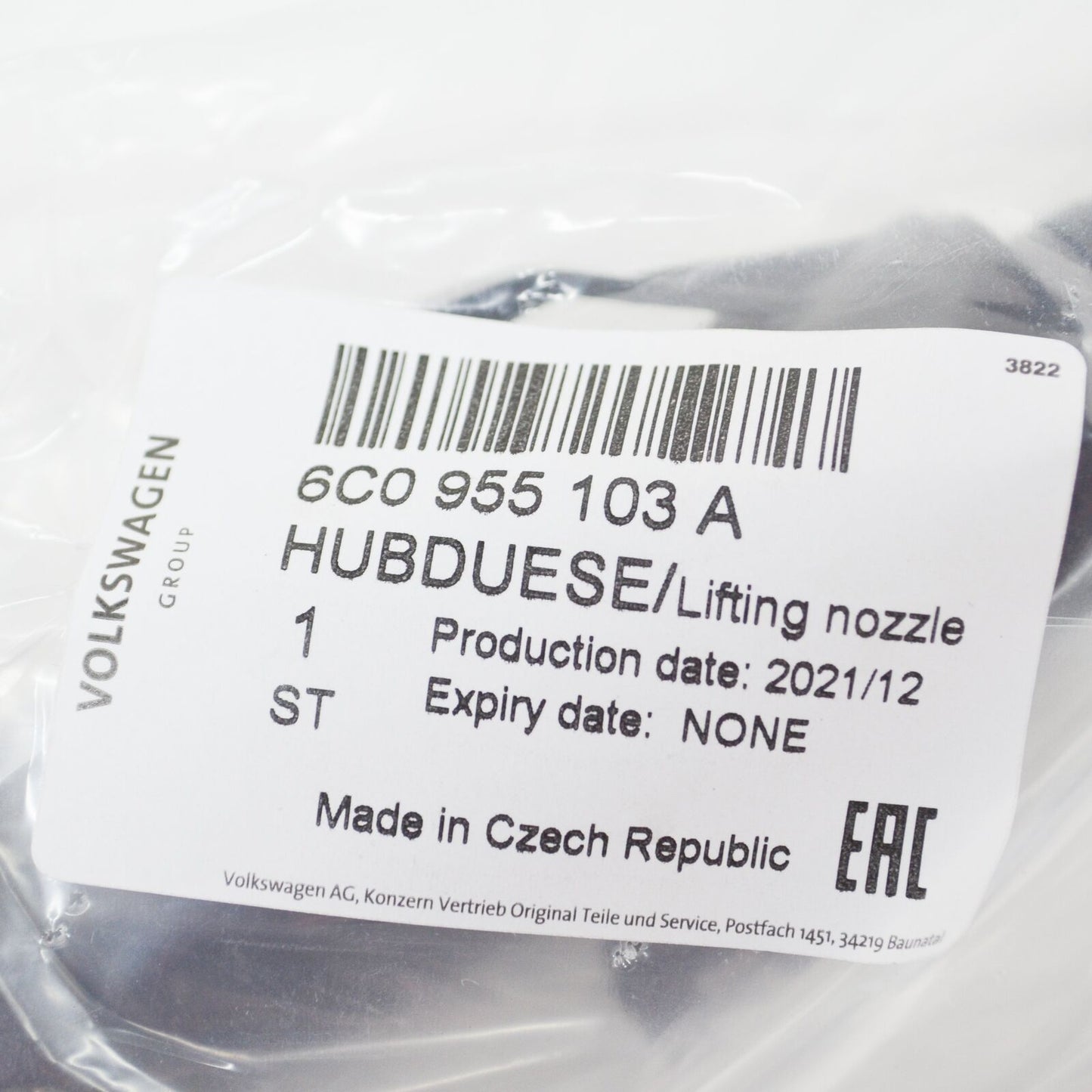 NEW VOLKSWAGEN POLO 6R LEFT SIDE HEADLAMP WASHER NOZZLE 6C0955103A ORIGINAL