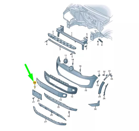 NEW VOLKSWAGEN UP FRONT BUMPER TOW EYE COVER 1S0807241CGRU ORIGINAL