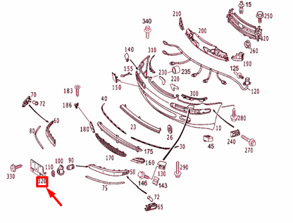 NEW MERCEDES-BENZ S W220 FRONT LICENSE PLATE MOLDING A22088508819051 ORIGINAL