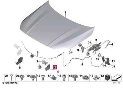 NEW BMW 1 F40 FRONT BONNET HOOD LID LOCK 51237468350 7468350 ORIGINAL