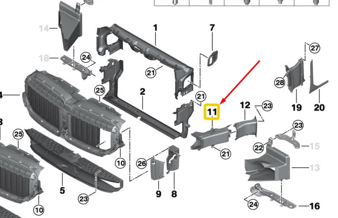 NEW BMW 7 G11 730D FRONT LEFT BRAKE AIR INTAKE DUCT 51747475277 ORIGINAL