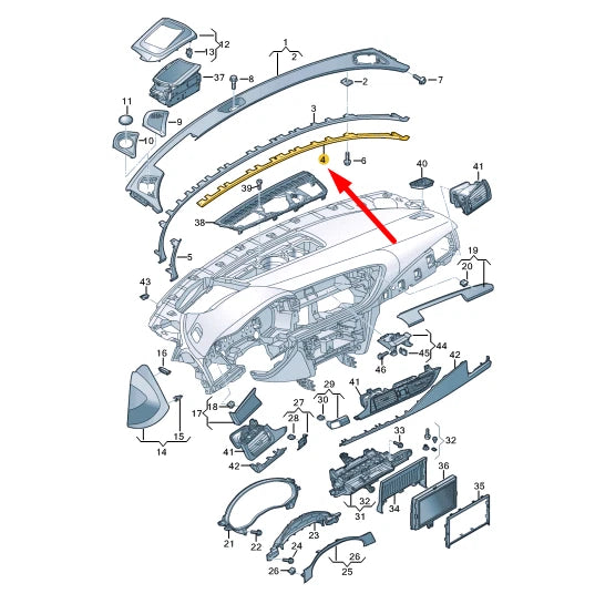 NEW AUDI A7 SPORTBACK 4G8 DASH RIGHT COVER TRIM LHD 4G8857298DPND8 ORIGINAL