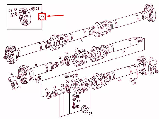 NEW MB E W124 PROPELLER SHAFT FRONT FLEXIBLE JOINT DISC KIT A1244100015