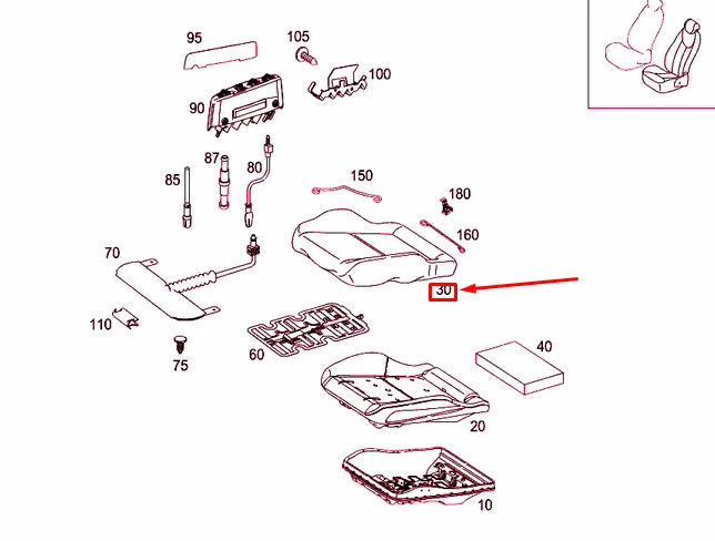 NEW MERCEDES-BENZ C W204 FRONT LEFT SEAT CUSHION COVER A20491091469D88 ORIGINAL