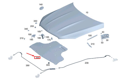NEW MERCEDES-BENZ GLE W167 ENGINE HOOD DAMPING PANEL TRIM A1676820800 ORIGINAL
