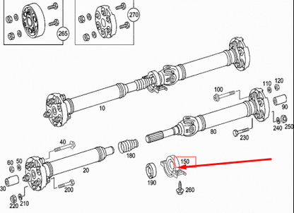 NEW MERCEDES-BENZ C-CLASS W203 DRIVE SHAFT CENTER SUPPORT A1704100081 ORIGINAL