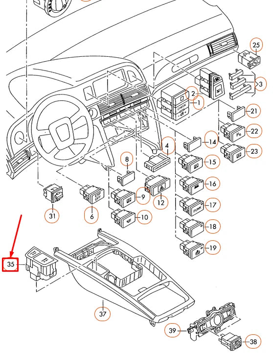 NEW AUDI A6 C6 START STOP SWITCH LHD 4F1905217EVUV