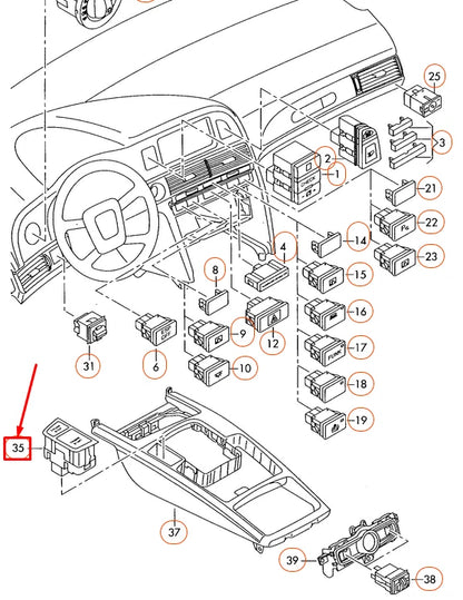 NEW AUDI A6 C6 START STOP SWITCH LHD 4F1905217EVUV