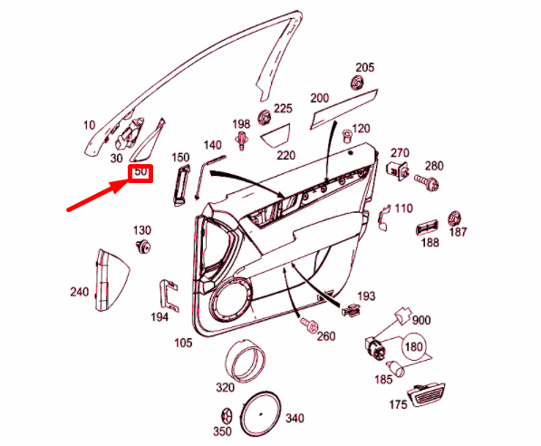 NEW MB C W204 FRONT RIGHT DOOR TRIANGULAR MIRROR CAP A20472002489051 ORIGINAL