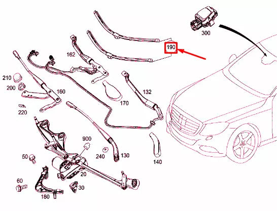 NEW MERCEDES-BENZ S W222 FRONT WINDSHIELD WIPER BLADE SET A2228201145 ORIGINAL