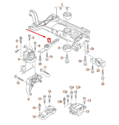 NEW AUDI Q3 8U REAR ENGINE DOGBONE MOUNTING SUPPORT 3C0199855M ORIGINAL