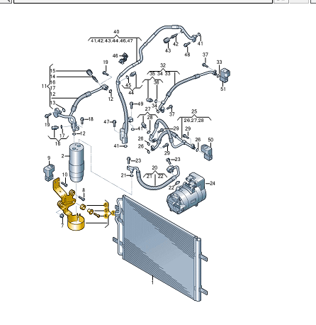 new volkswagen crafter sy a/c radiator drier bracket 7le820196 original