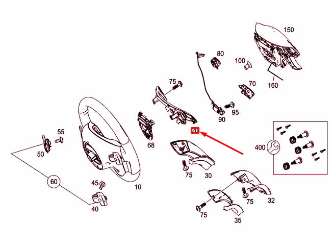 NEW MERCEDES-BENZ GLA X156 STEERING WHEEL COVER A09946428138R23