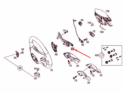 NEW MERCEDES-BENZ GLA X156 STEERING WHEEL COVER A09946428138R23