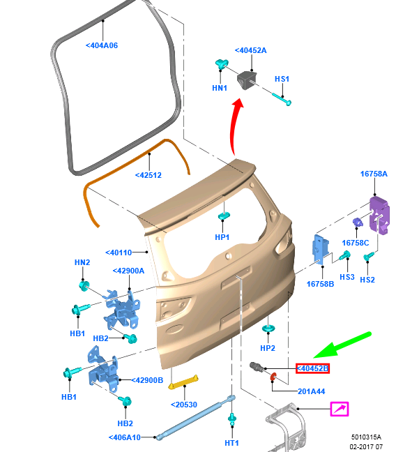 new ford ecosport mk2 bk luggage compartment door trim bumper 1784451 original