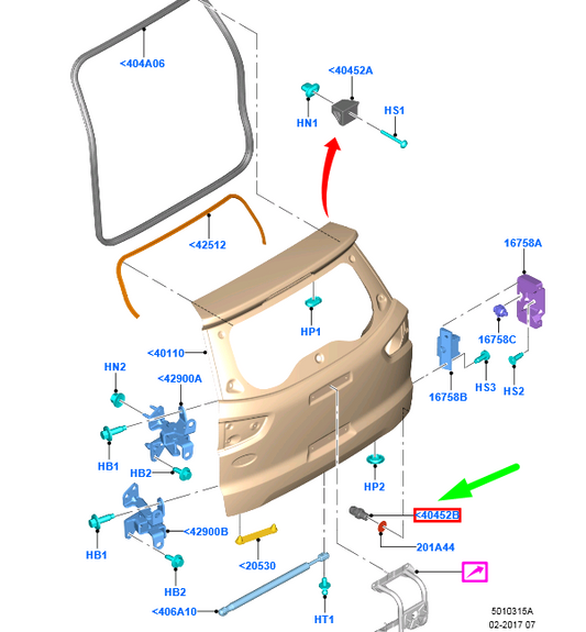 new ford ecosport mk2 bk luggage compartment door trim bumper 1784451 original