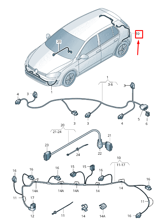 new skoda octavia 5e mk3 rear parking aid wiring 5e0971104ac original
