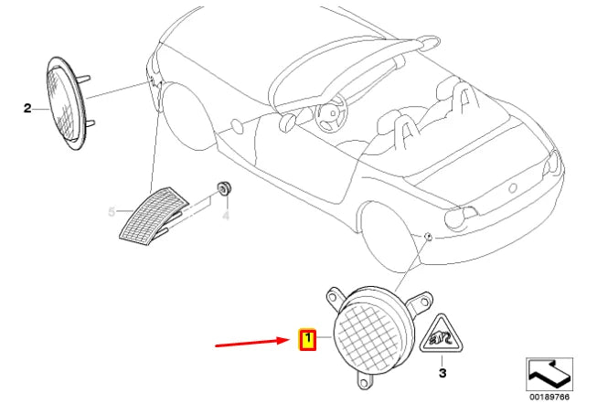 NEW BMW Z4 E85 REAR BUMPER RIGHT REFLECTOR 63147046040 ORIGINAL