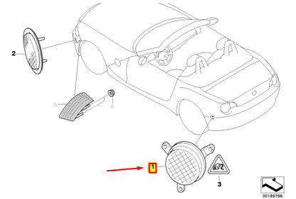 NEW BMW Z4 E85 REAR BUMPER RIGHT REFLECTOR 63147046040 ORIGINAL